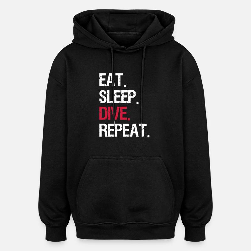 Mangez Sommeil Répéter Plongée - Sweat à capuche oversize unisexe - noir
