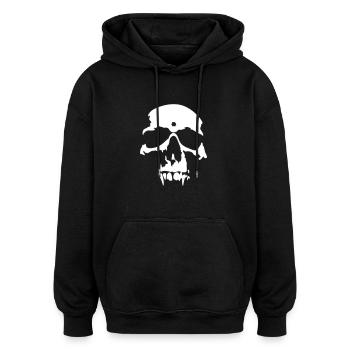 crâne skull - Sweat à capuche oversize unisexe - noir - Devant - Noah (186cm)