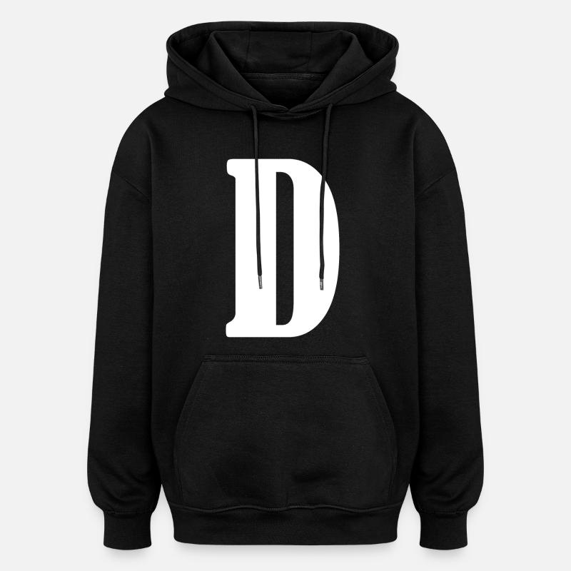 D - Oversized Unisex Hoodie - black