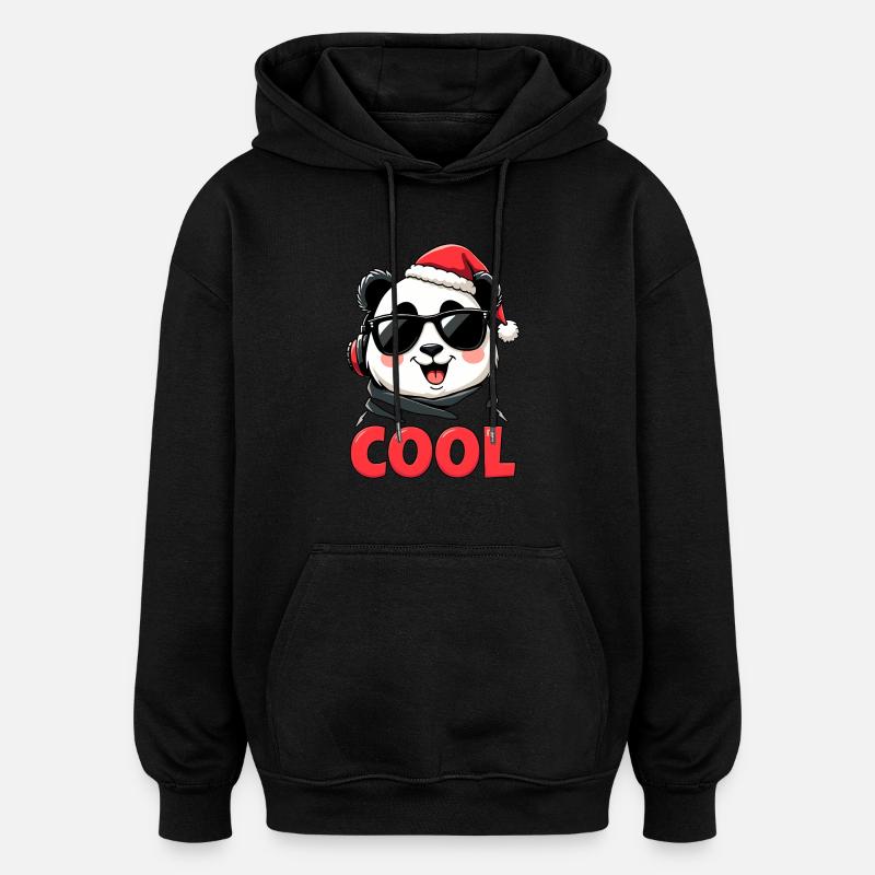 Panda cool - Sweat à capuche oversize unisexe - noir