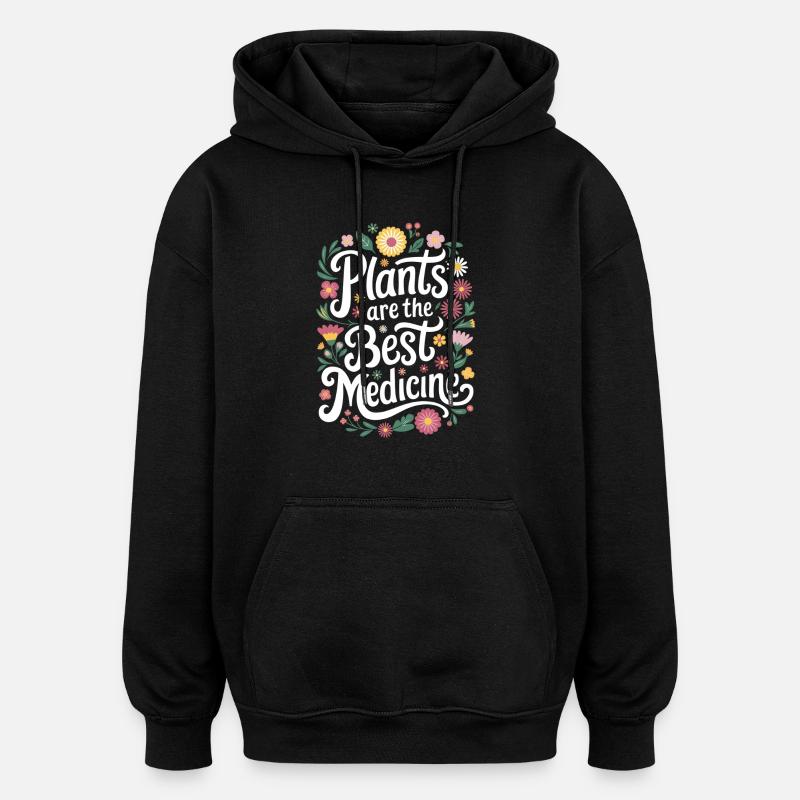 Végétarien Végétalien Végétarien Végétarien - Sweat à capuche oversize unisexe - noir