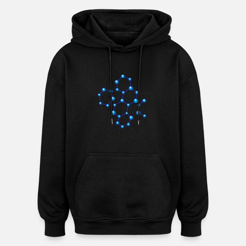 molecule - Sweat à capuche oversize unisexe - noir