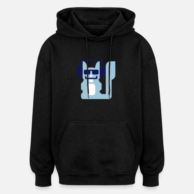 Squirrel DJ - Sweat à capuche oversize unisexe - noir