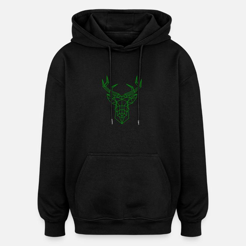 deer - Oversized Unisex Hoodie - black