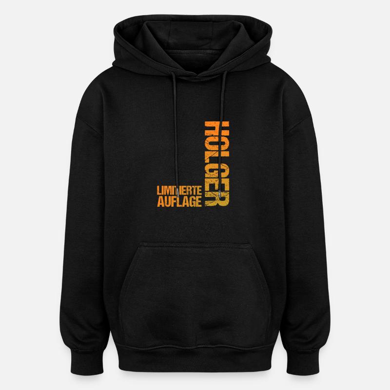 Holger - Sweat à capuche oversize unisexe - noir