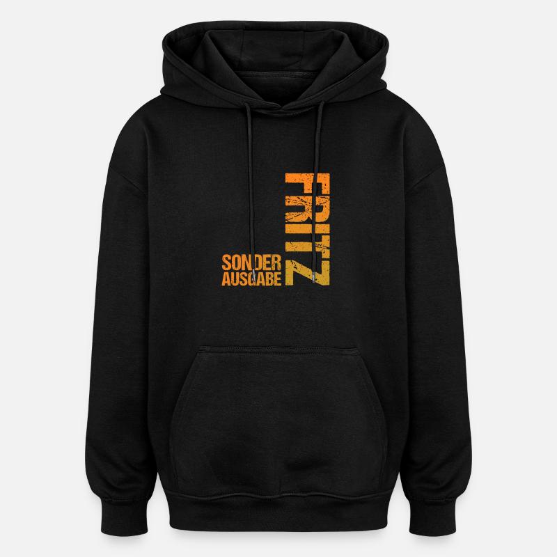 Fritz - Sweat à capuche oversize unisexe - noir