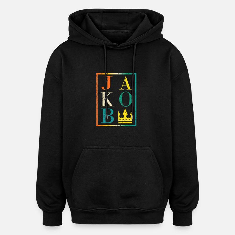 Jakob - Oversized Unisex Hoodie - Schwarz