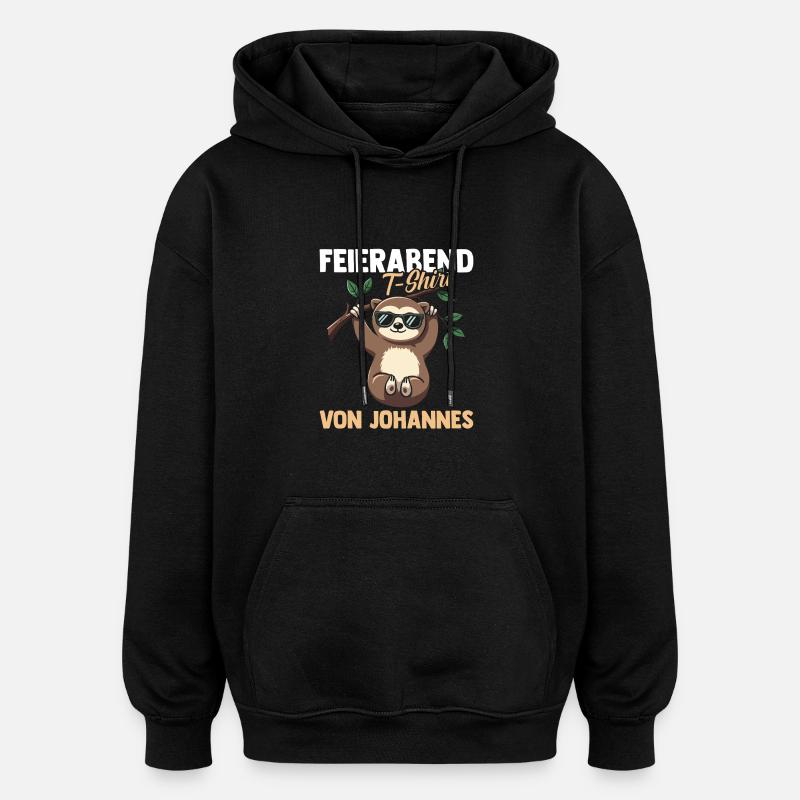 Faultier Johannes - Oversized Unisex Hoodie - Schwarz