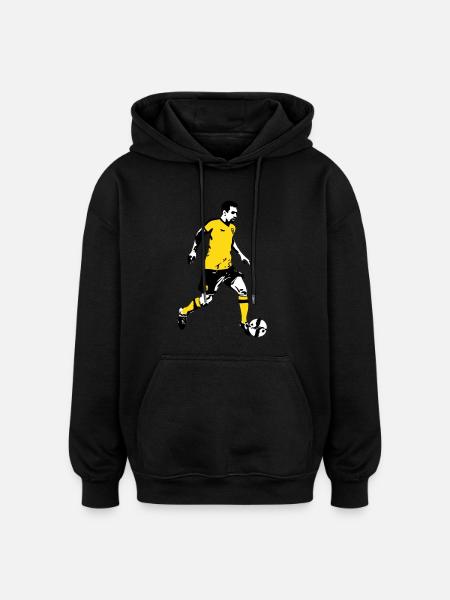 Fussball - Soocer - Oversized Unisex Hoodie - Schwarz