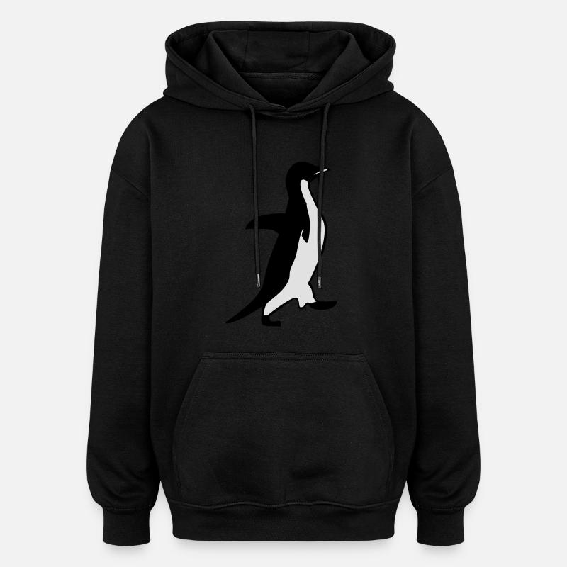 penguin - Oversized Unisex Hoodie - black
