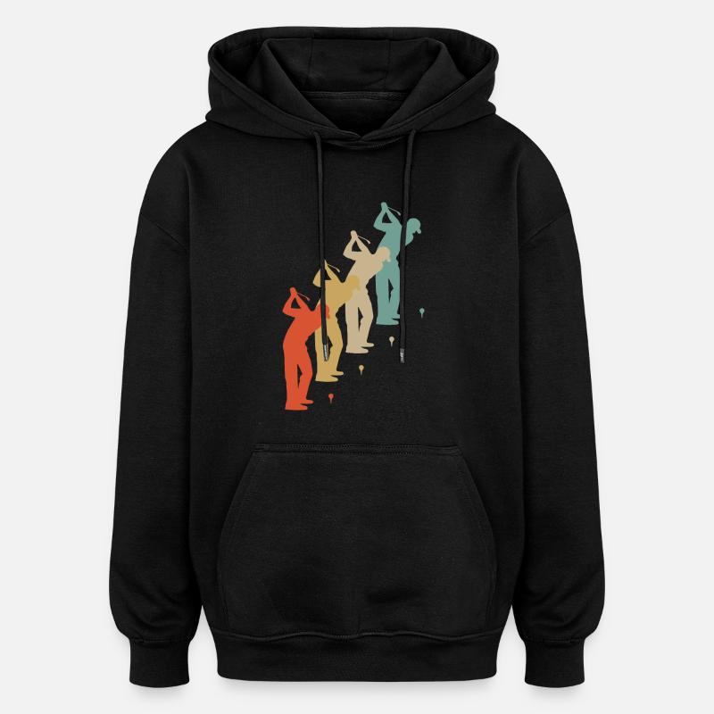 Retro Vintage Style Golf Golfer Golfaaja - Unisex oversize huppari - musta