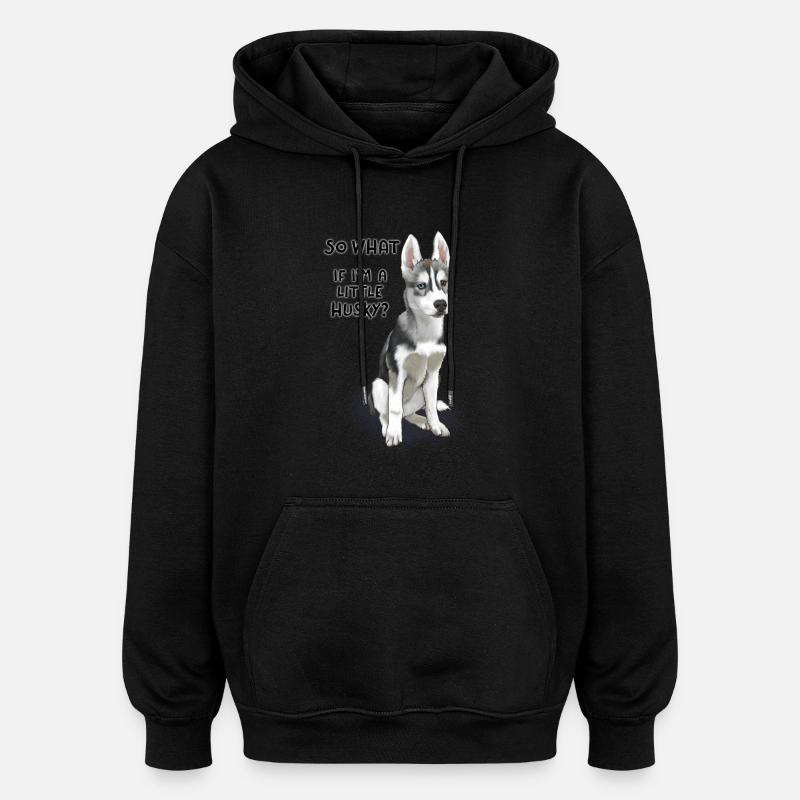 Little Husky n'est pas trapu - Sweat à capuche oversize unisexe - noir