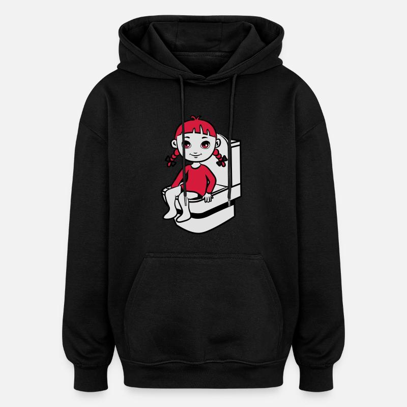 wc kleines mädchen - Oversized Unisex Hoodie - Schwarz