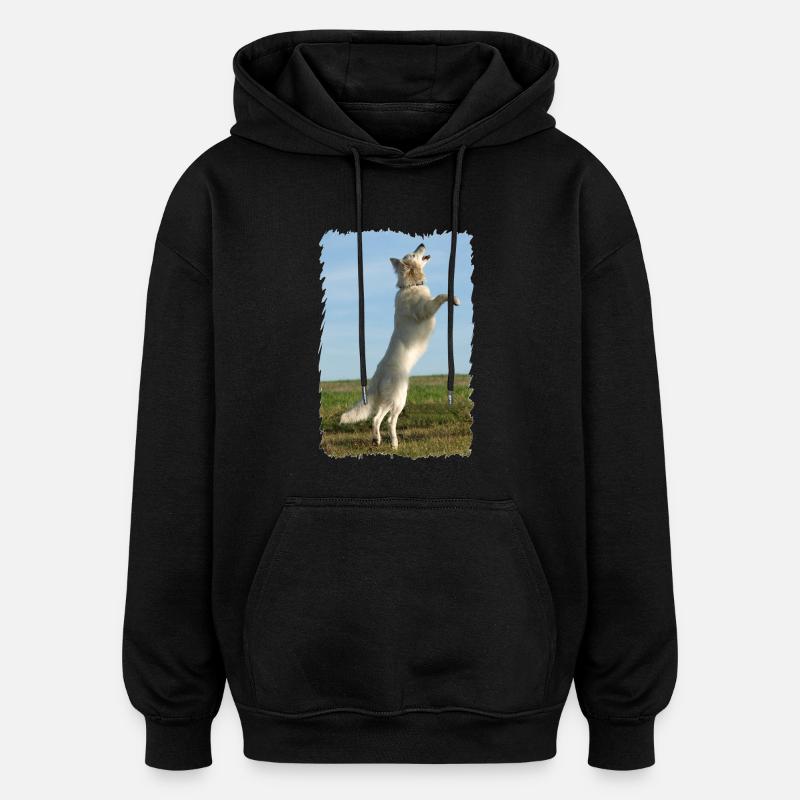 l’ange blanc vole - Sweat à capuche oversize unisexe - noir