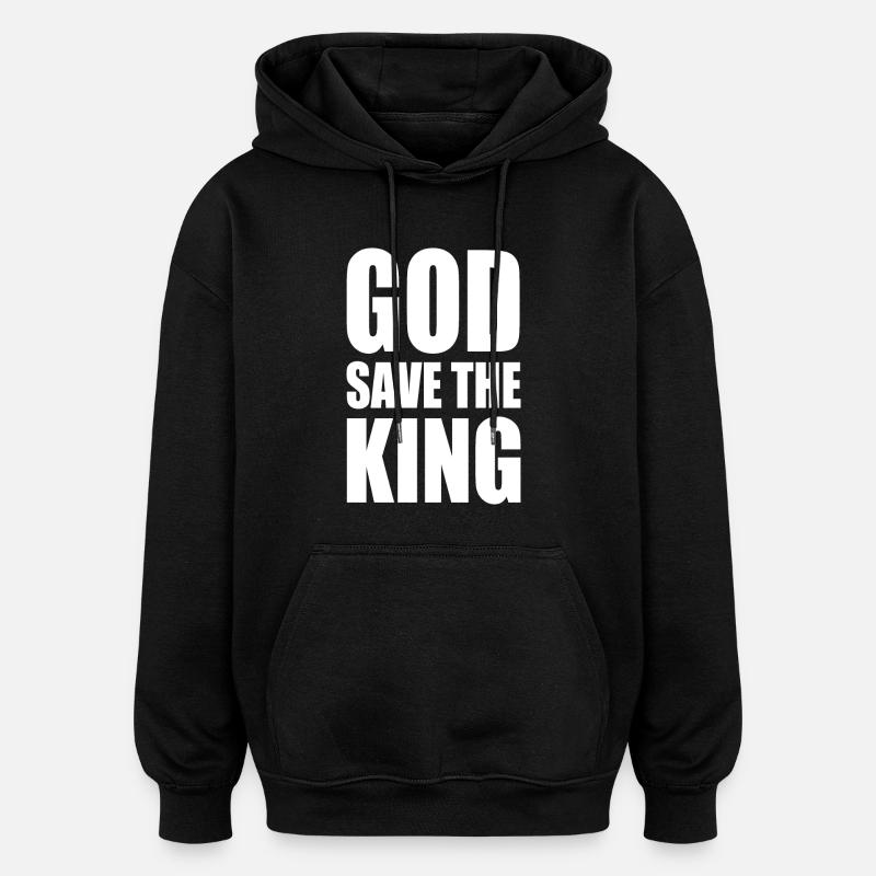 god save the king - Oversized Unisex Hoodie - black