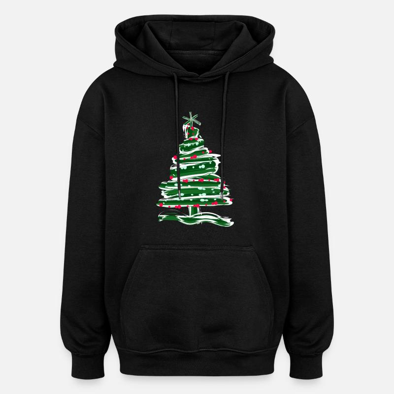 Sapin de Noël -g1 - Sweat à capuche oversize unisexe - noir