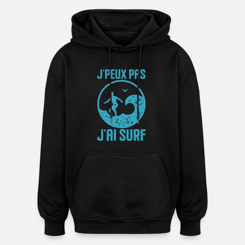 Surfeur surf - Sweat à capuche oversize unisexe - noir