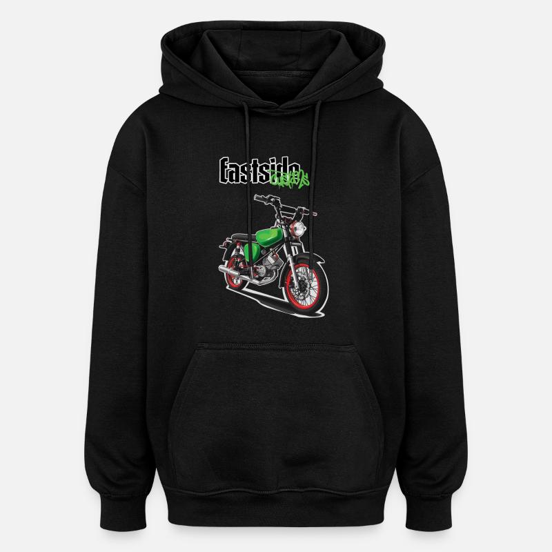 S51 (vert) // Illustration - Sweat à capuche oversize unisexe - noir
