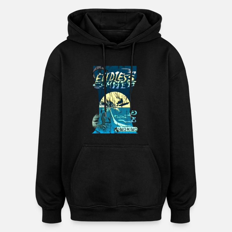 Kitesurf d’été sans fin - Sweat à capuche oversize unisexe - noir