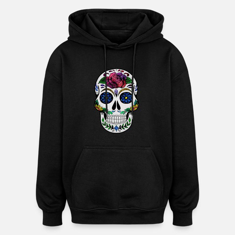 Crâne cosmique - Sweat à capuche oversize unisexe - noir