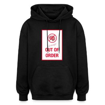 Brain Out Of Order - Oversized Unisex Hoodie - black - Front - Noah (186cm)