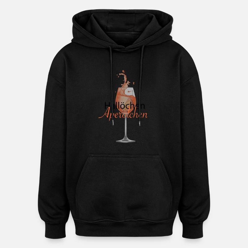 Bonjour Aperölchen - Sweat à capuche oversize unisexe - noir