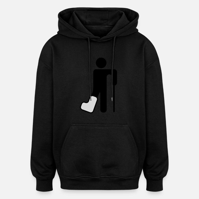 broken_leg - Sweat à capuche oversize unisexe - noir