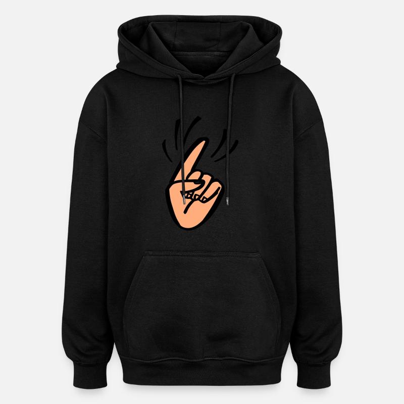 Finger Waggle - Oversized Unisex Hoodie - black