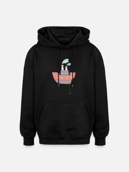 boat - Oversized Unisex Hoodie - black
