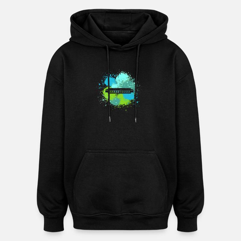 Harmonica Harmonica - Oversized Unisex Hoodie - black