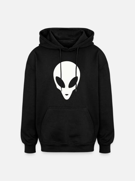 Silhouette of an alien head - Oversized Unisex Hoodie - black
