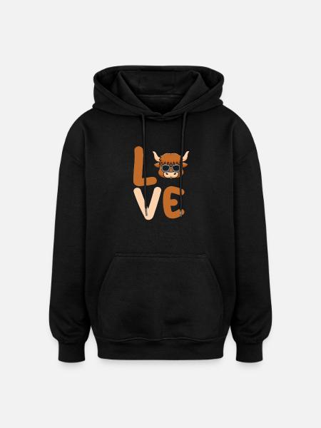 Buffalo Cattle Oxen - Oversized Unisex Hoodie - black