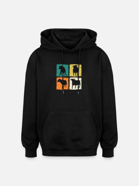 Buffalo Cattle Oxen - Oversized Unisex Hoodie - black