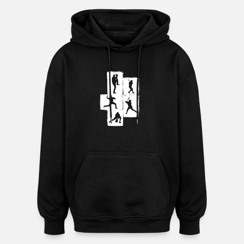Baseballspieler Baseball - Oversized Unisex Hoodie - Schwarz