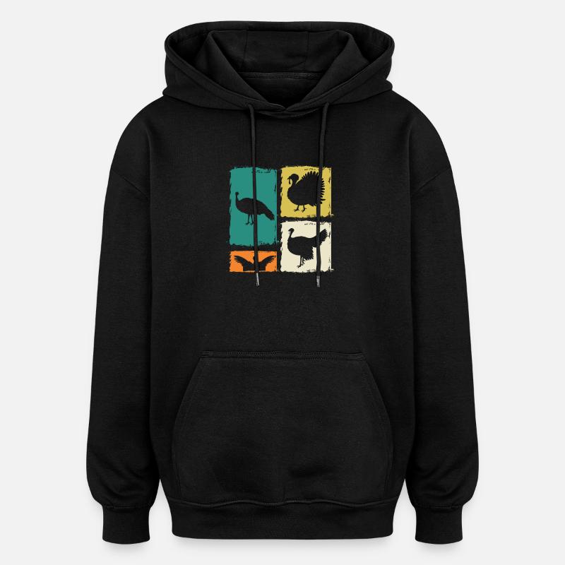 Truthahn - Oversized Unisex Hoodie - Schwarz