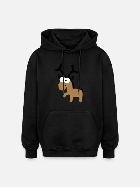 Rentier - Oversized Unisex Hoodie - Schwarz