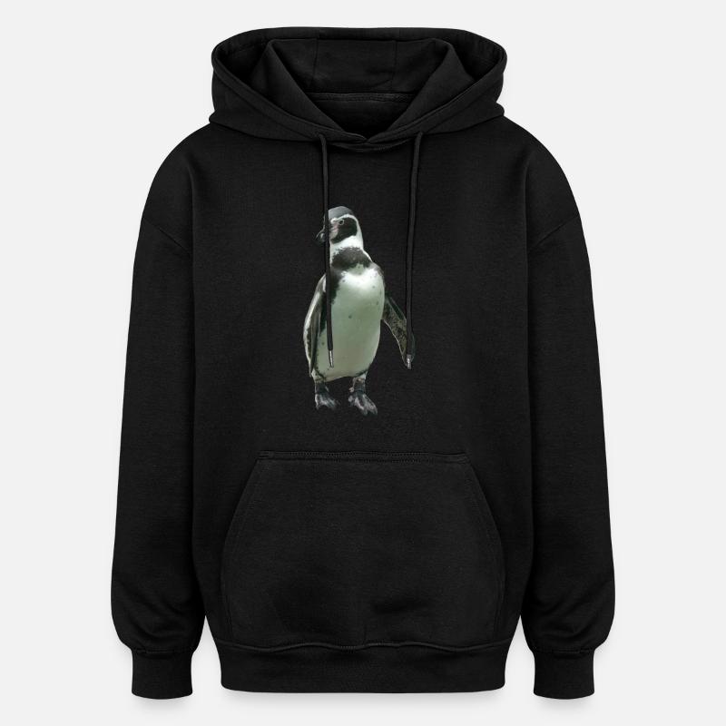 Pingouin - Sweat à capuche oversize unisexe - noir