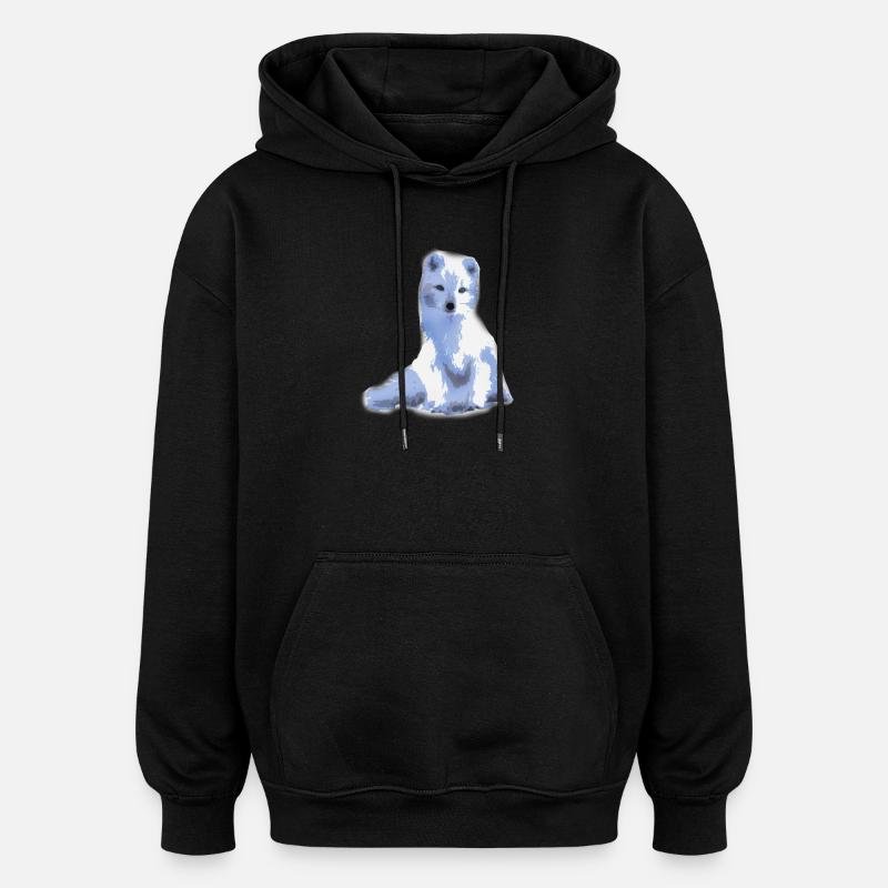 renard arctique / renard arctique - Sweat à capuche oversize unisexe - noir