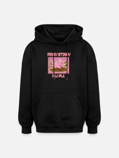 Funny piggy - Oversized Unisex Hoodie - black