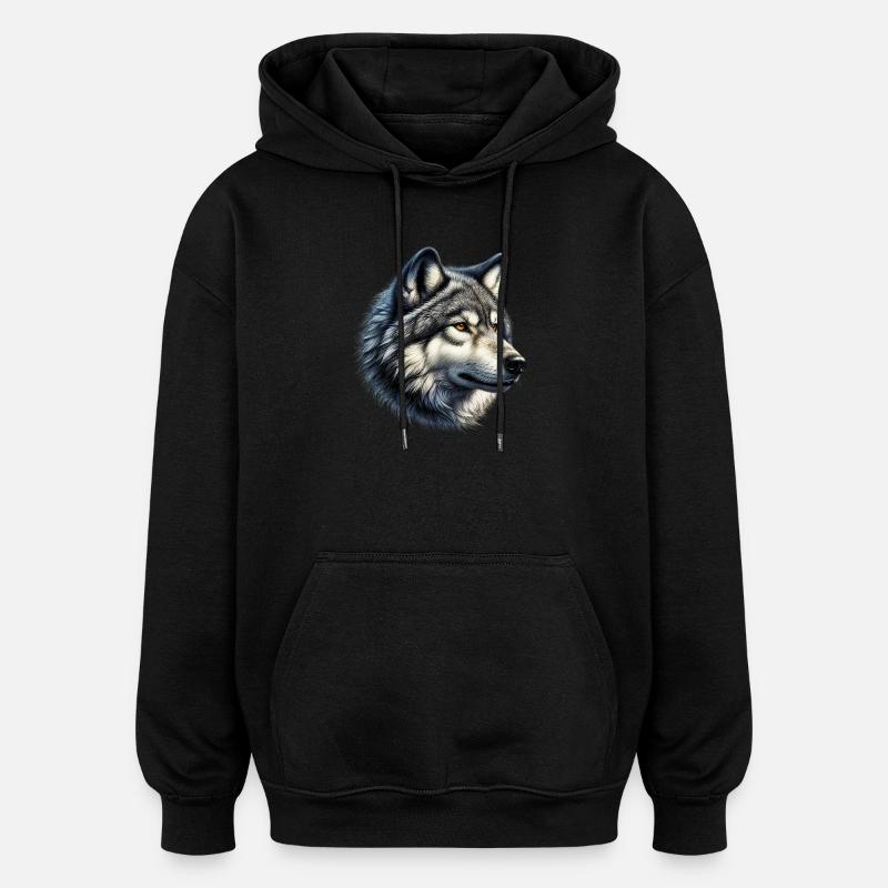 Loup - Sweat à capuche oversize unisexe - noir