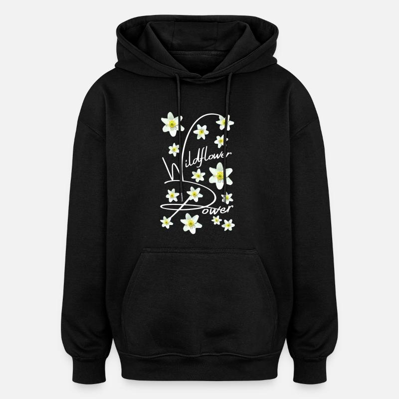 BUSCHWINDRÖSCHEN - Oversized Unisex Hoodie - Schwarz