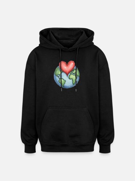 Protect The Earth - Oversized Unisex Hoodie - black