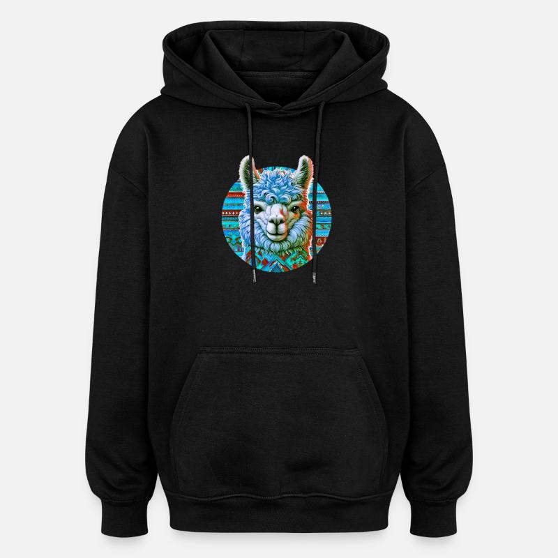 Alpaka - Oversized Unisex Hoodie - Schwarz