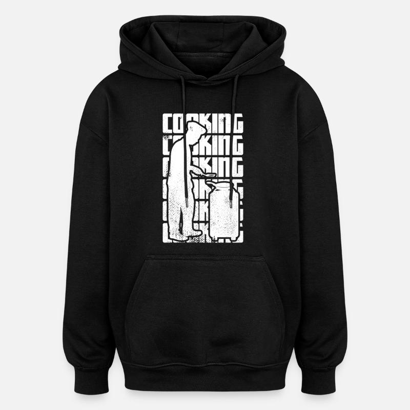 Cuisine - Sweat à capuche oversize unisexe - noir