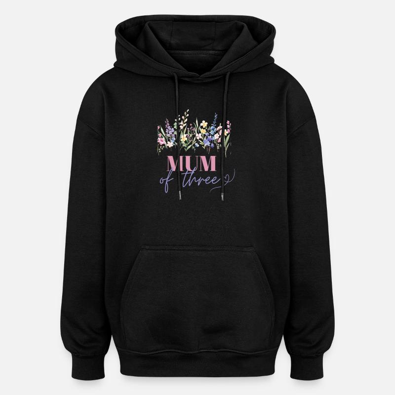 Maman de trois enfants - Sweat à capuche oversize unisexe - noir