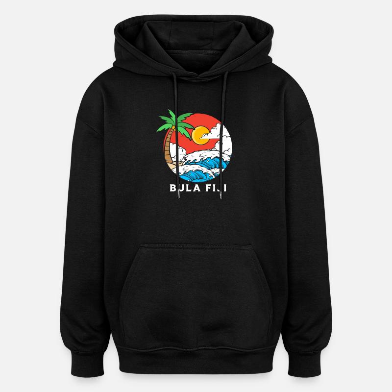 Fidji - Sweat à capuche oversize unisexe - noir