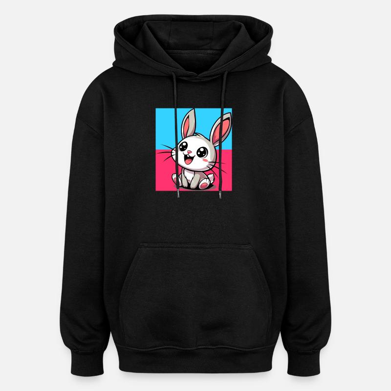 lapin - Sweat à capuche oversize unisexe - noir