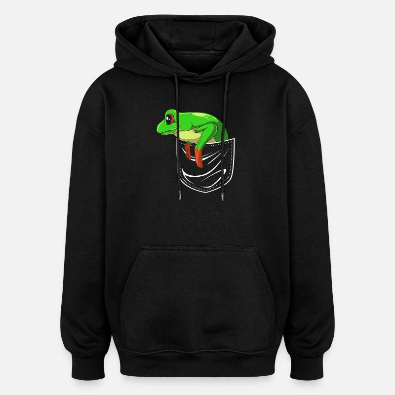 Grenouille Rainette arboricole - Sweat à capuche oversize unisexe - noir