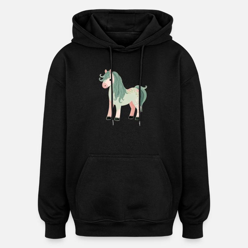 Poney mignon - Sweat à capuche oversize unisexe - noir