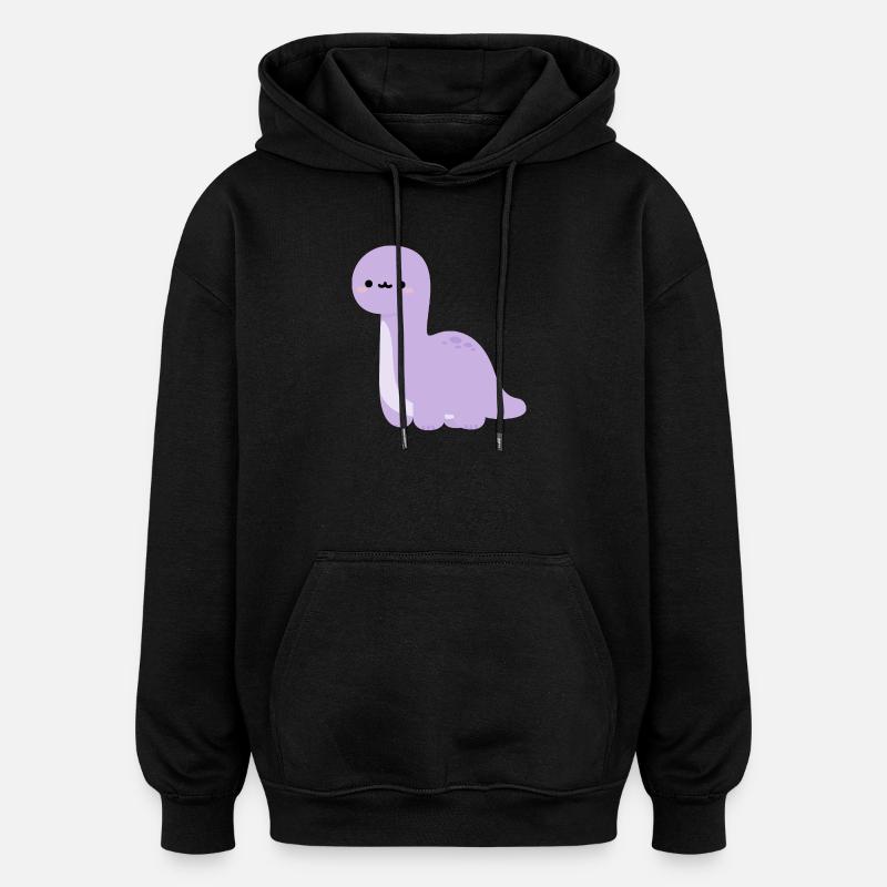 Brachiosaurus Lulu - Sweat à capuche oversize unisexe - noir
